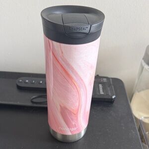 Contigo Pink Marble SnapSeal Travel Tumbler with Black Lid